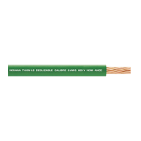 Cable Eléctrico de Cobre Recubierto THW-LS Calibre 14 AWG 19 Hilos Color Verde (100 Metros (328.08 Pies))