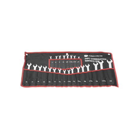 Juego de 24 Llaves Combinadas Métricas e Inglesas con Estuche.