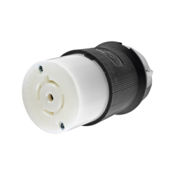 Conector Industrial con Bloqueo de Media Vuelta / 20 A 120/208 V CA / 4 Polos 5 Hilos / Color Blanco y Negro / Nema L21-20R/ Gra