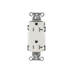Contacto Duplex Decorador 20 A 125V / Resistente a manipulaciones / 2 Polos 3 Hilos/ Nema 5-20 R / Color Blanco / Grado Industri