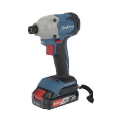 Atornillador de Impacto Inalámbrico 20V / Motor Brushless / Portabrocas Hexagonal 1/4 in / 90-180 Nm Torque / Batería 2.0Ah co