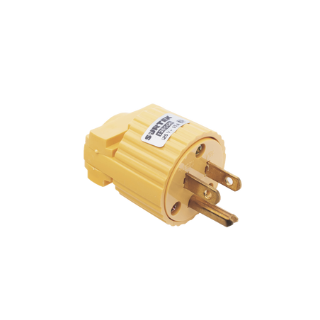 Clavija con Abrazadera Plástica Aterrizada / 127 V CA 15 A Max. / Fabricada en Plastico ABS.