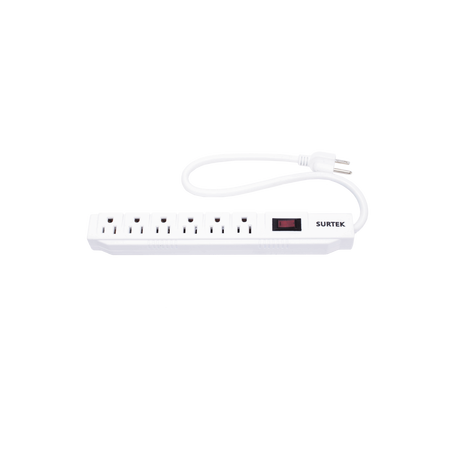 Multicontacto con Supresor de Picos 450 Joules, Voltaje de Entrada: 127 Vca NEMA 5-15P, Con 6 Salidas NEMA 5-15R.