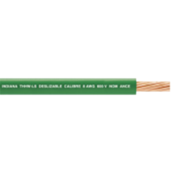 ( Venta por metro ) Cable 10 awg color verde, conductor de cobre suave cableado. Aislamiento de PVC, auto-extinguible.