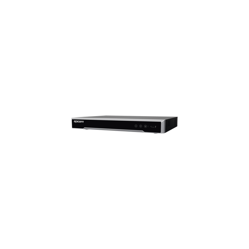 DVR 8 Megapixel / 8 Canales 4K TURBOHD + 8 Canales IP / 1 Bahía de Disco Duro / 4 Canales de Audio / Audio por coaxitron / 8 En